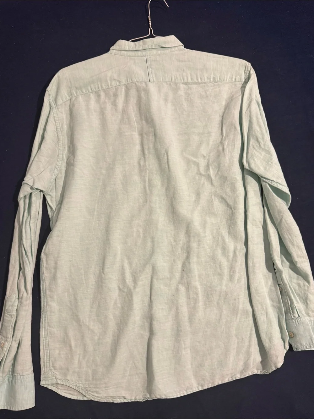 Men’s Large Banana Republic Light Ocean Blue Button-Down Long Sleeve Linen Shirt